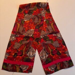 VINTAGE: Honey | rectangular floral print silk scarf